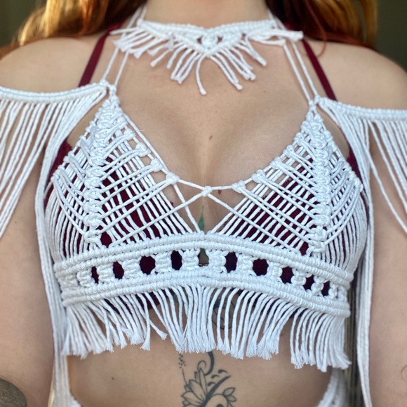 Handmade Macramé Dress Unique Small - Picture 16 of 17